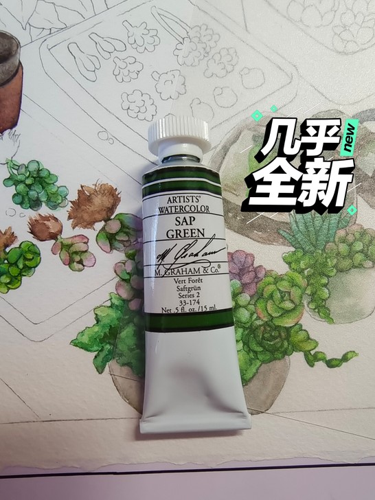 mg MG艺术家级水彩颜料mg沙普绿管子