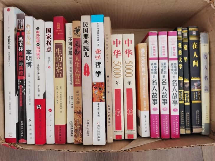 搬家清理书架，名人传记，青少年图书，世界名...