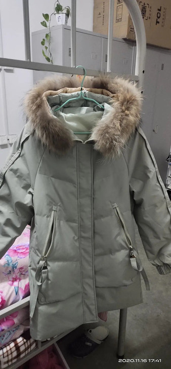 【全新包邮】白鸭绒羽绒服女中长款冬装新款派...