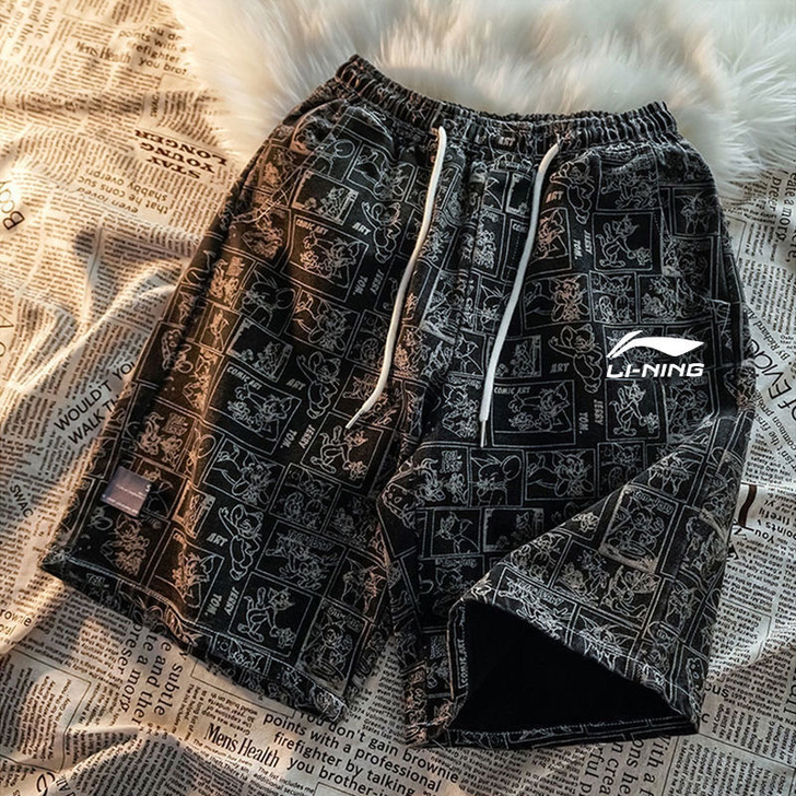 夏季休闲短裤男学生宽松百搭宽松情侣ing五...