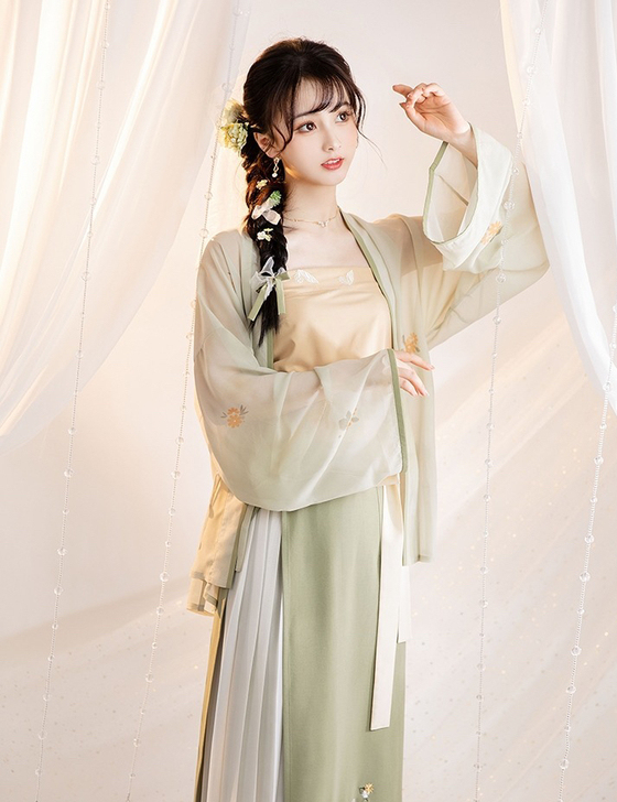 池夏 星月银河:竹月茶 宋制对襟短衫三裥裙...