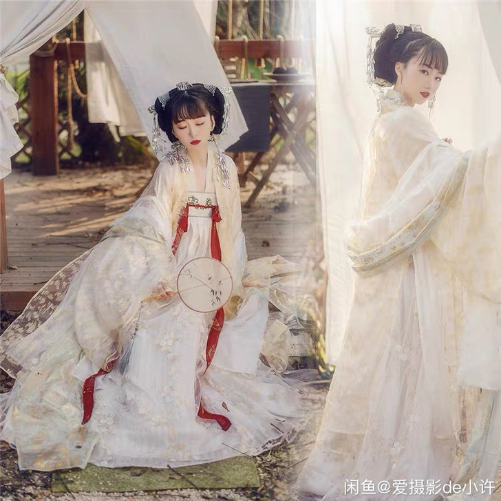 #汉服##租借#玉照君汉服女彩云间六米摆齐...