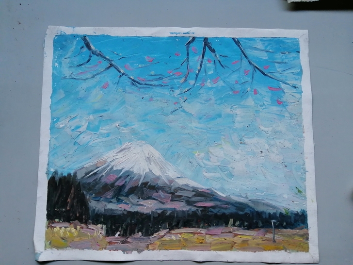 布面油画，美院学生作品。手绘。