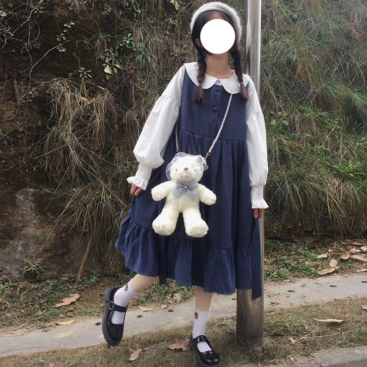 网红日系见可爱中长款吊带裙子女2020新款...