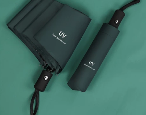 雨伞全自动雨伞黑胶防晒晴雨两用三折伞折叠太...