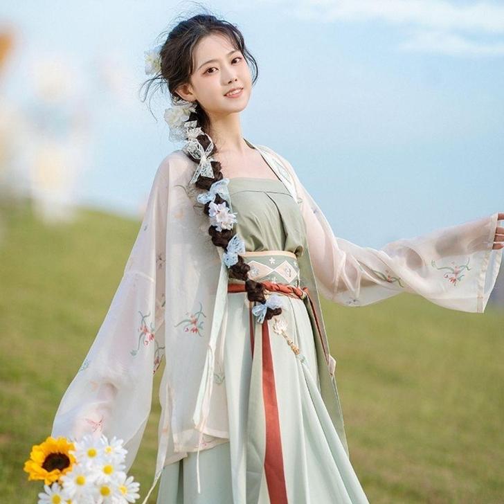池夏家 芒种 菱歌 宋制对襟衫吊带四破三裥...
