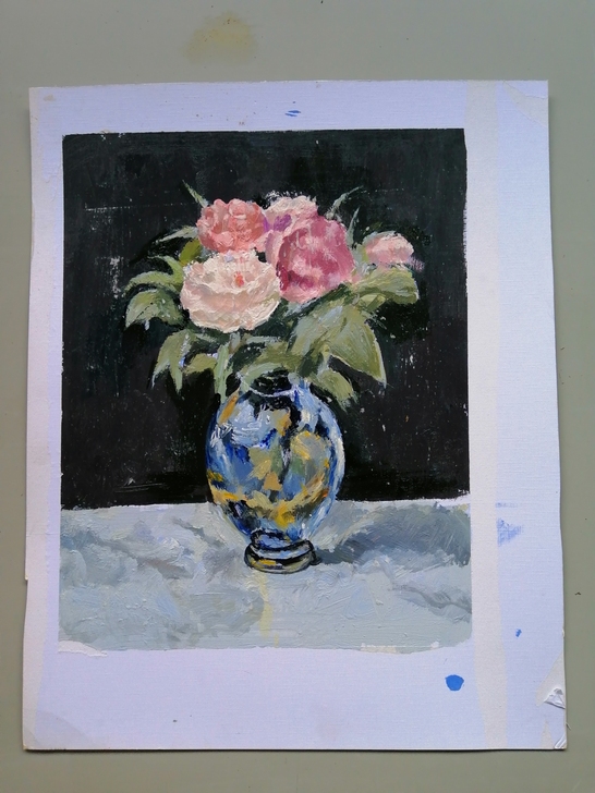 纸面油画，美院学生，作品手绘。