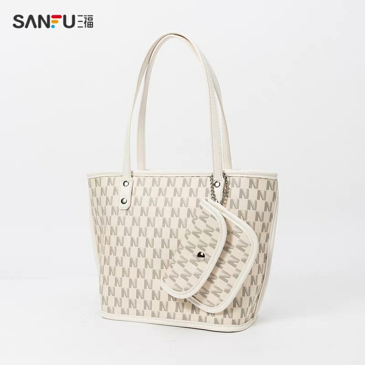 三福单肩包女2021满版印花系列时尚印花通...