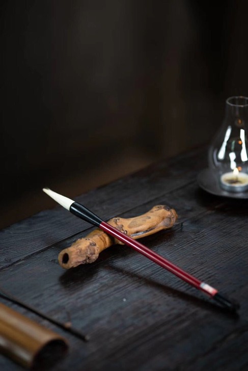 宜兴原矿紫砂全手工仿真竹根笔架