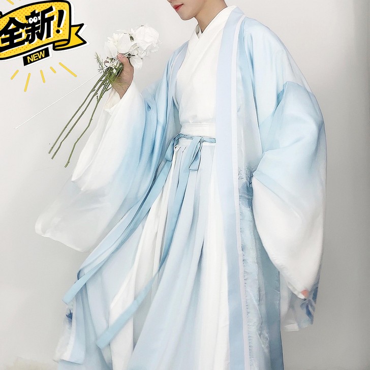 全新！十三余陌上玉汉服魏晋风汉素齐腰套装男...