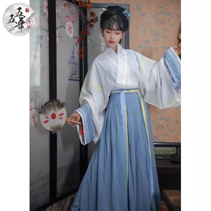 五五年汉服 霜降.秋焚 晋制交领齐腰襦裙男...