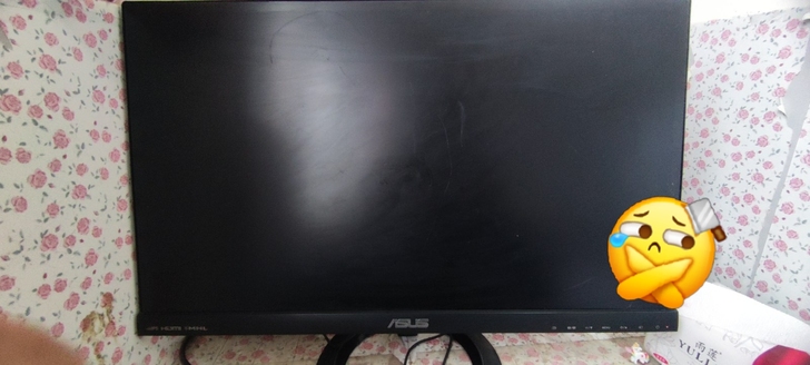 华硕vx239H-D显示器，屏幕有划痕，不...