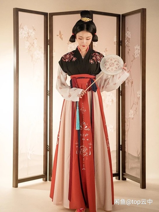 重回汉唐令月汉服女交窬裙对襟齐腰襦裙原创正...