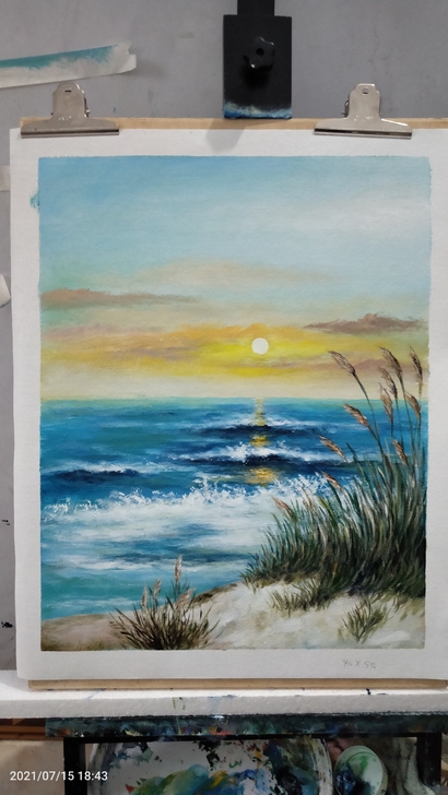 纯手绘油画作品 风景油画 客厅装饰画 无...