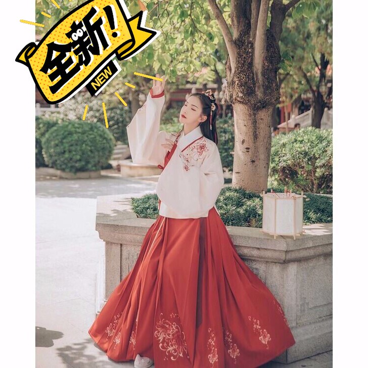 汉尚华莲传统汉服女装芙蓉月刺绣袄裙彼岸花绣...