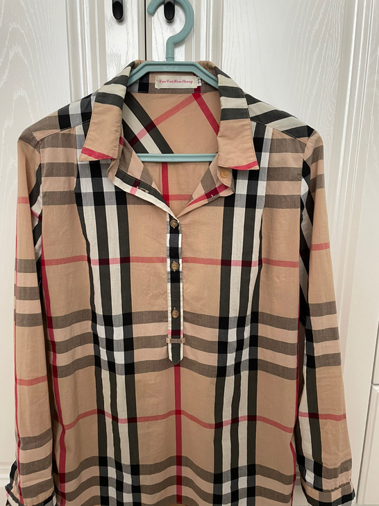 水洗棉布格子衬衫女