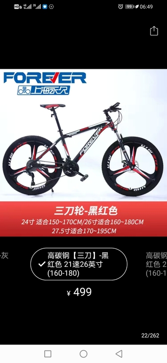 永久山地车，给孩子买了电动车闲置