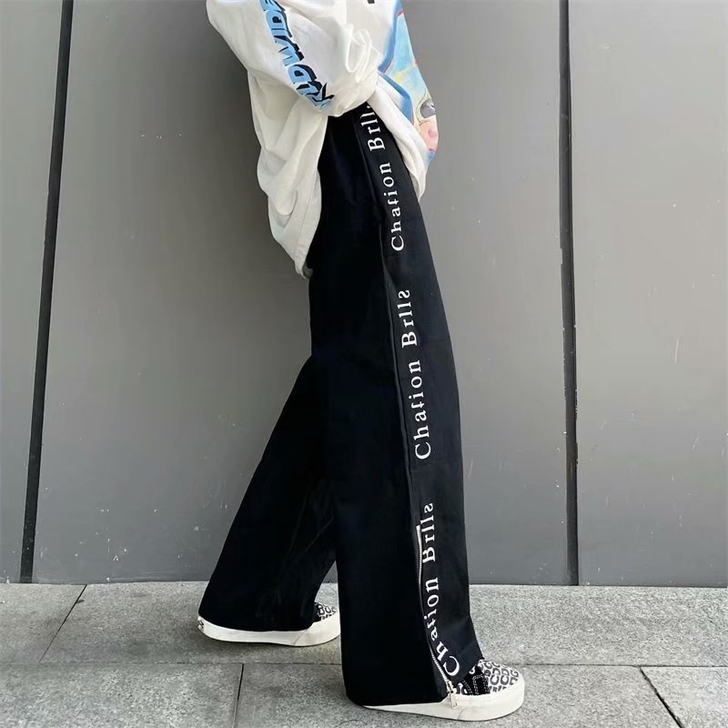 休闲裤子男士韩版潮流宽松阔腿裤春秋季新款i...
