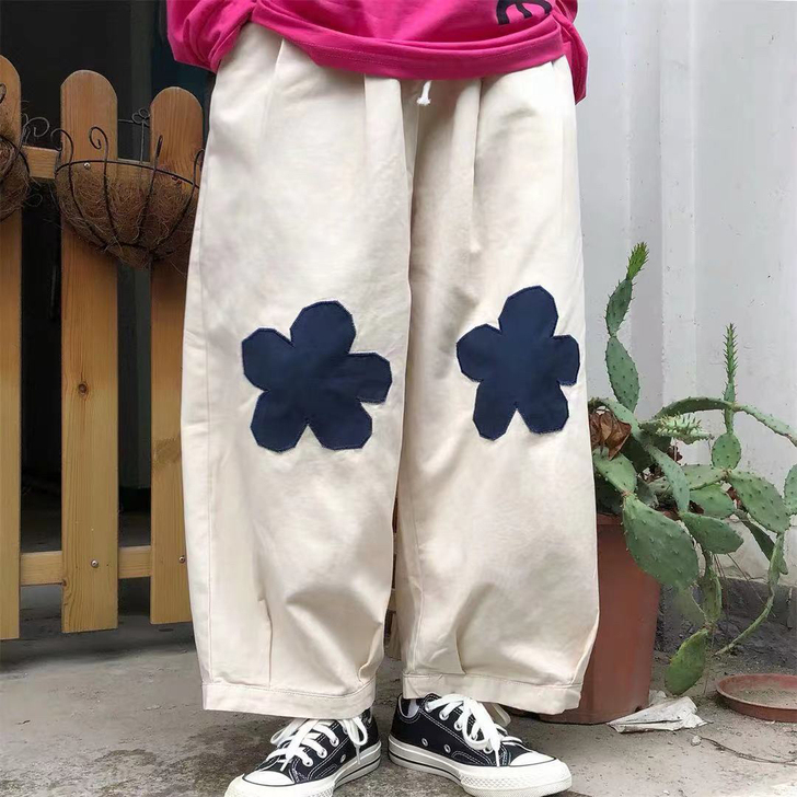阔腿裤女春秋韩版ins复古工装裤子宽松bf...