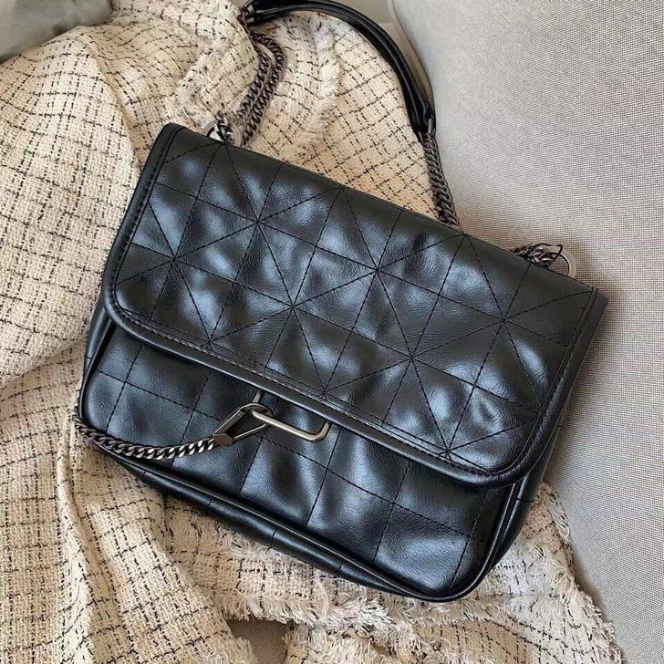 ZARA全新女包清仓处理 黑色摇滚软质单肩...