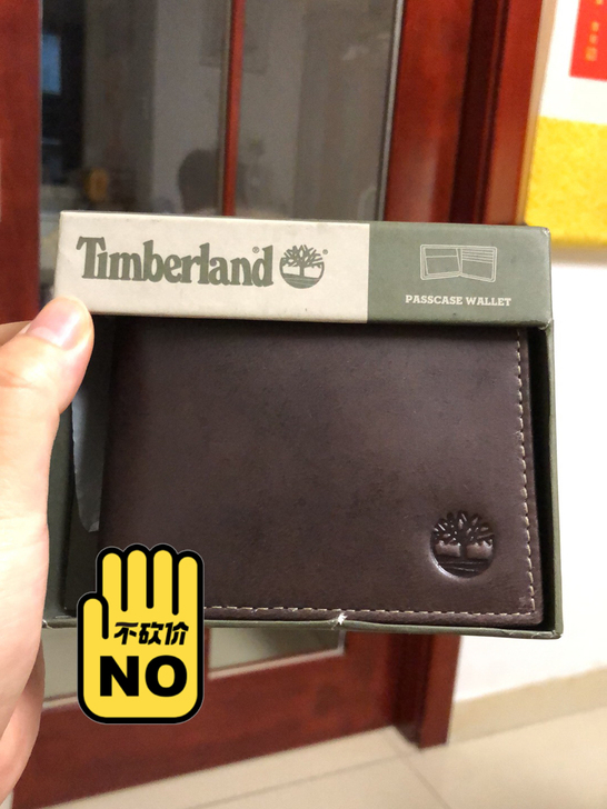 timberland对折男士钱包，棕色，全...