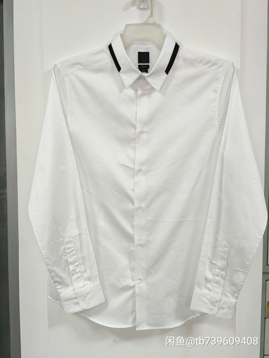 HM秋季白衬衫男长袖修身商务上班职业工正装...