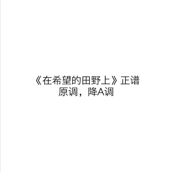 《在希望的田野上》民歌