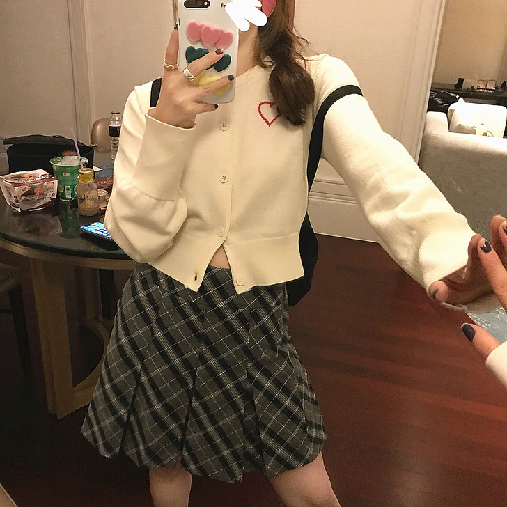 自制21春夏/学院辣妹 定制时髦显瘦灰绿百...