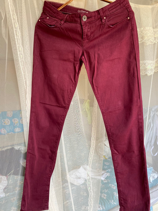 guess 红色长裤28码