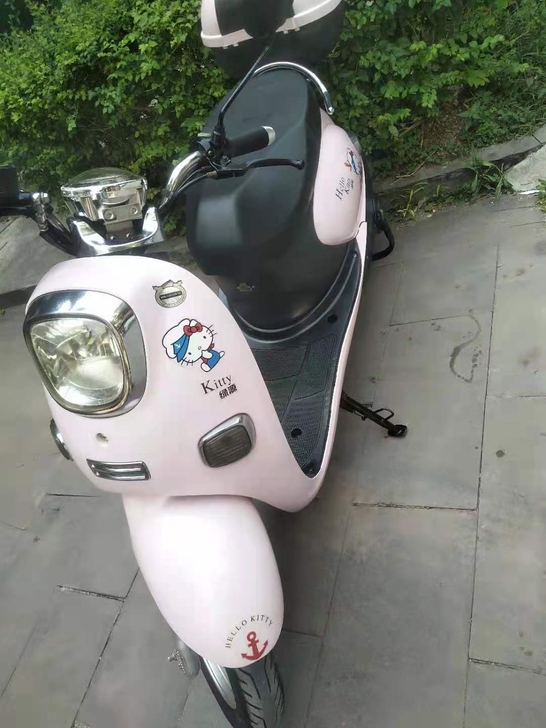 绿源粉色电动车