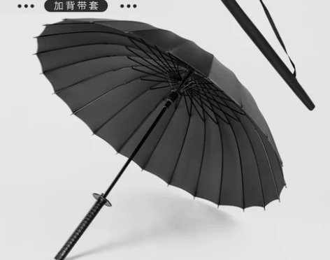 日系武士长柄雨伞男士大号自动潮流创意刀伞剑...