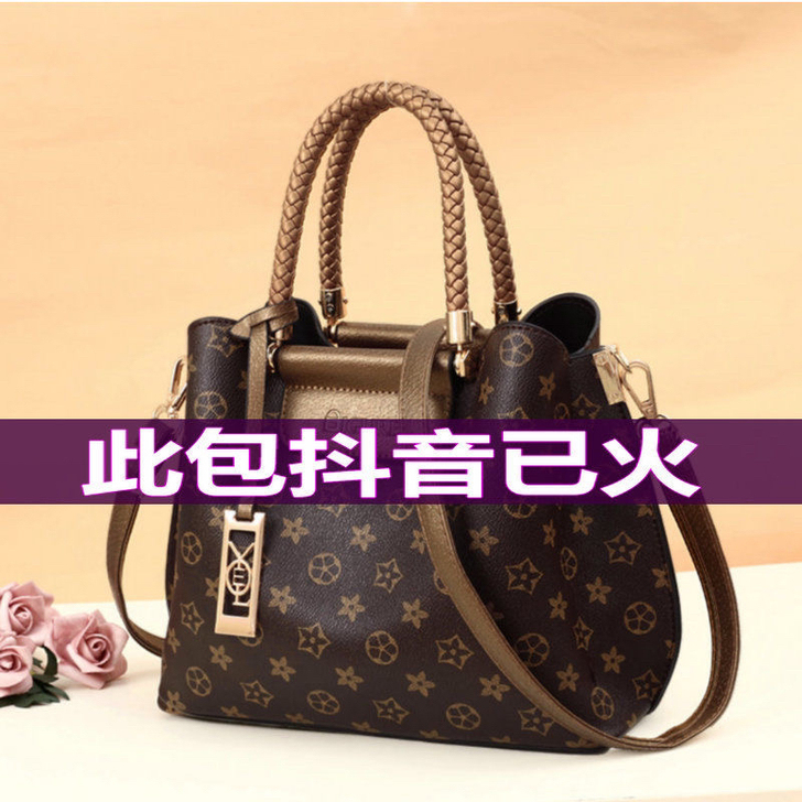 真软皮高级女士包包2021新款女士手提包简...