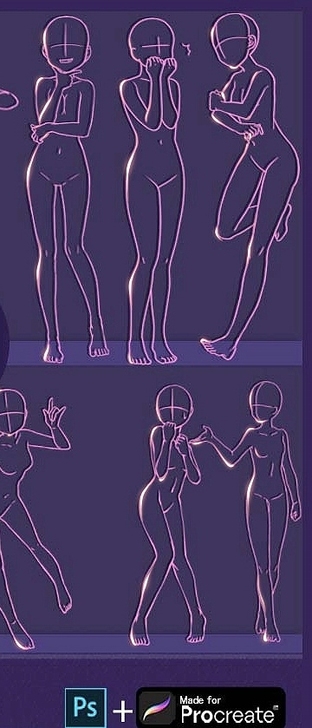 少女人体线稿for procreate笔刷...
