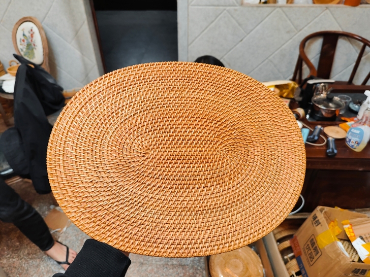 越南藤编 编织隔热垫 壶垫圆形餐桌餐垫茶...