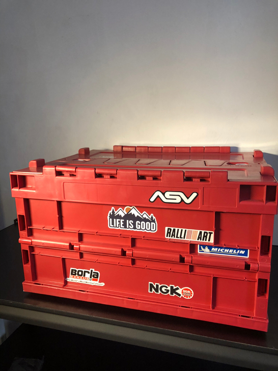 出口日本工业风折叠箱户外露营收纳箱车载整理...