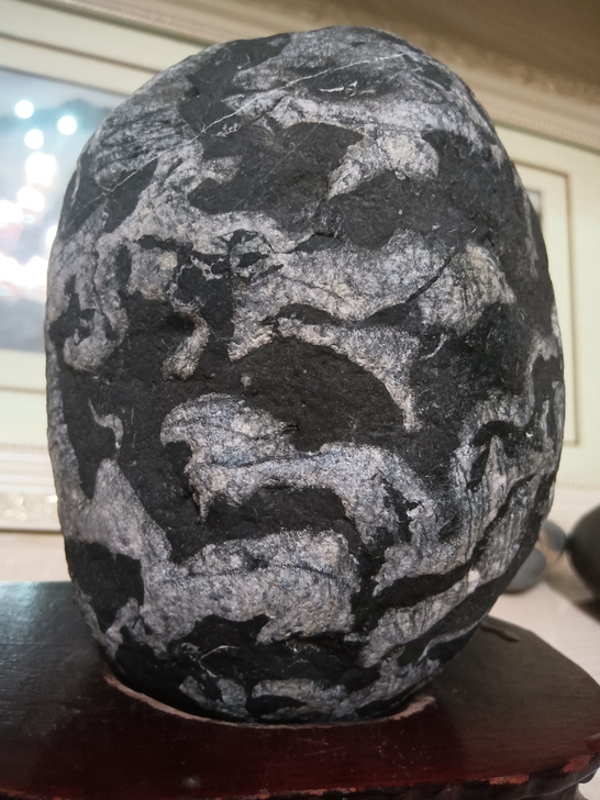 《福从天降》天然珊瑚化石,无修饰打磨。石形...