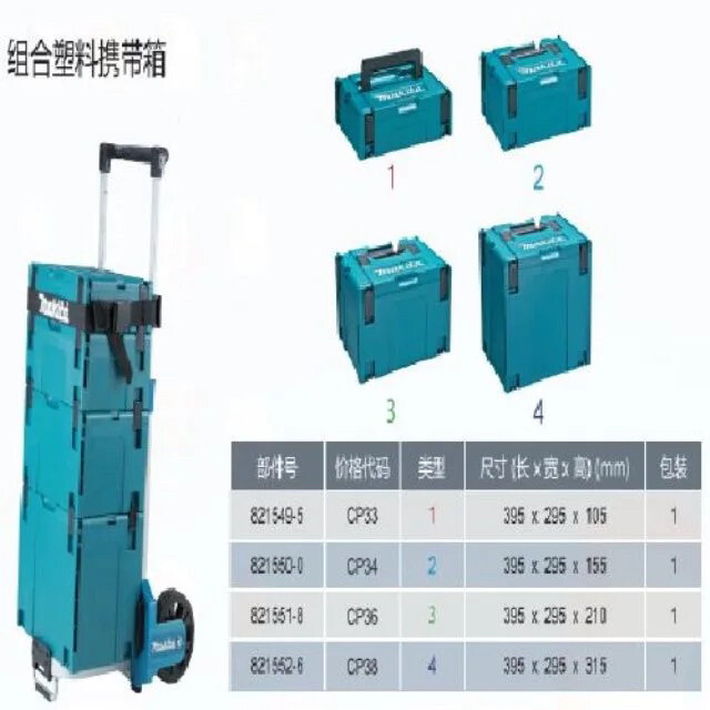 牧田可堆叠式收纳家用五金工具箱手电钻角磨机...