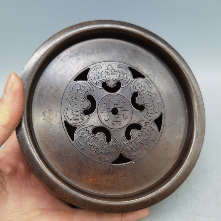 紫铜茶洗 复古五福茶洗纯铜 铜香炉茶台用具...