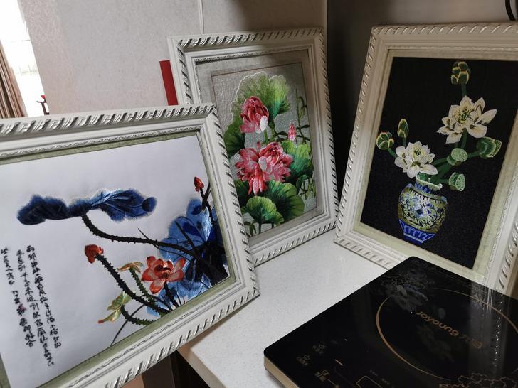 刺绣画苏绣满绣花鸟荷花带画框客厅餐厅卧室自提
