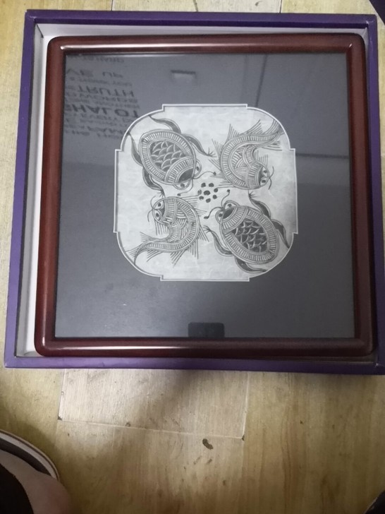 手工挂画，贵州银饰刺绣画。全新。长度40C...
