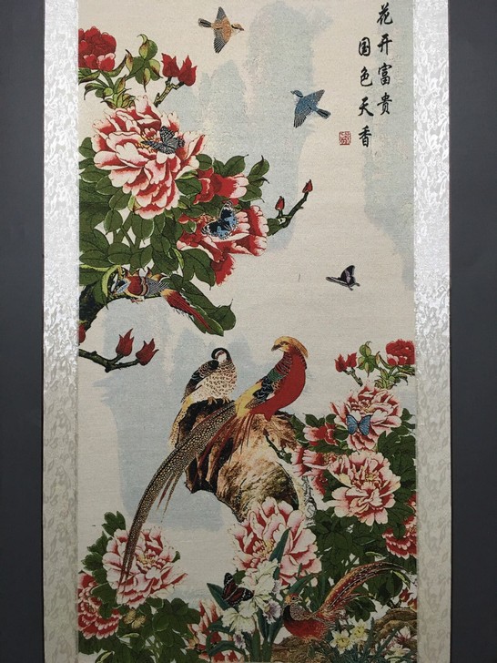 编号:GH053 批发中堂刺绣画 中堂花鸟画
