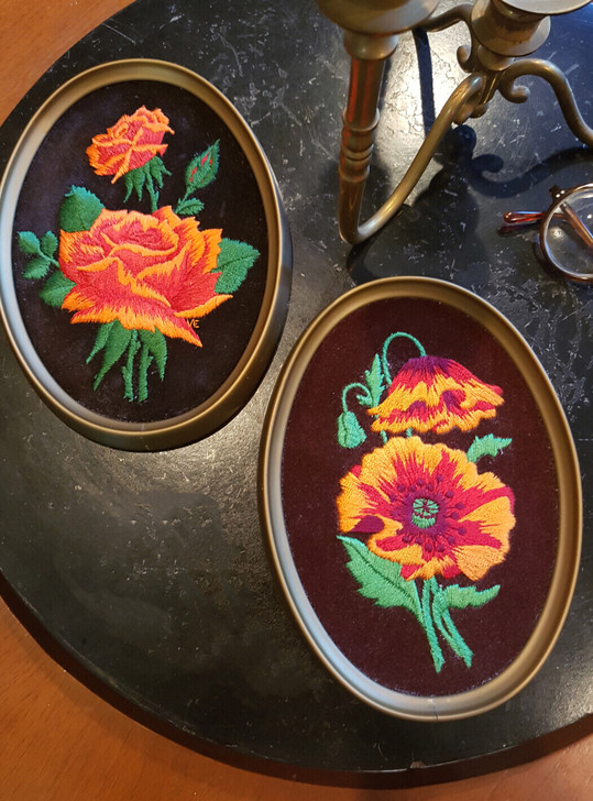 vintage刺绣画