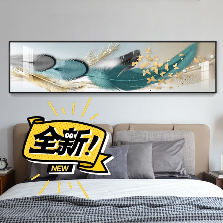 卧室床头装饰画晶瓷镶钻现代简约挂画客厅背景...