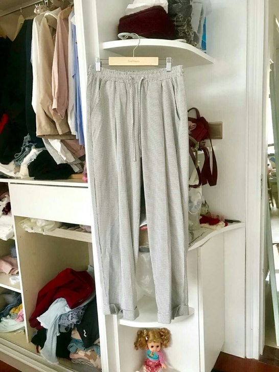 大码女装裤子格子裤子春夏休闲裤女2021新...