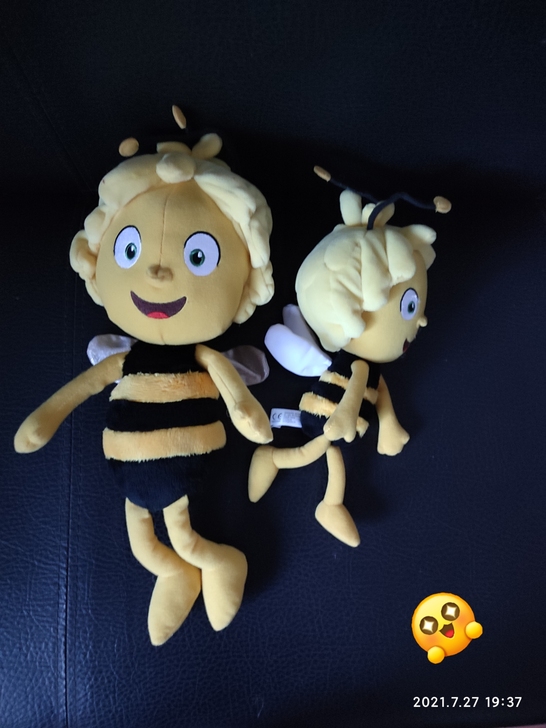 【玩偶】【布艺玩具】小蜜蜂玩偶两只，一大一...