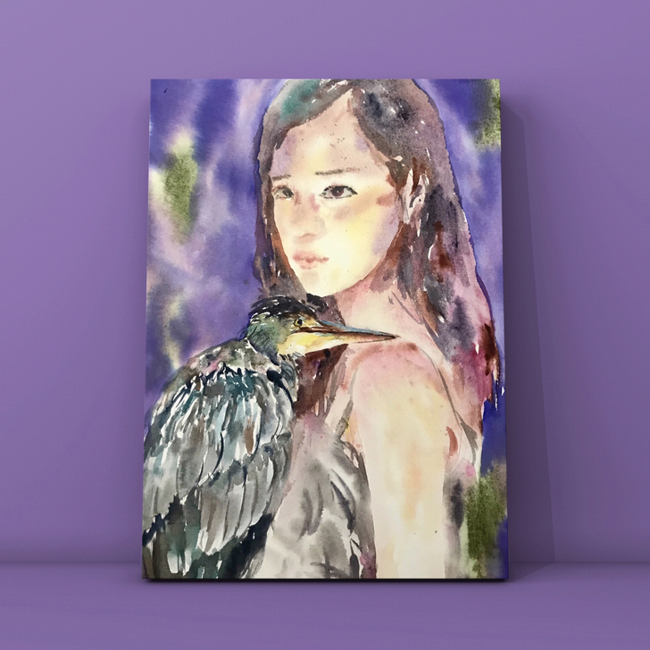 原创水彩作品 艺术水彩画装饰画 人物水彩室...