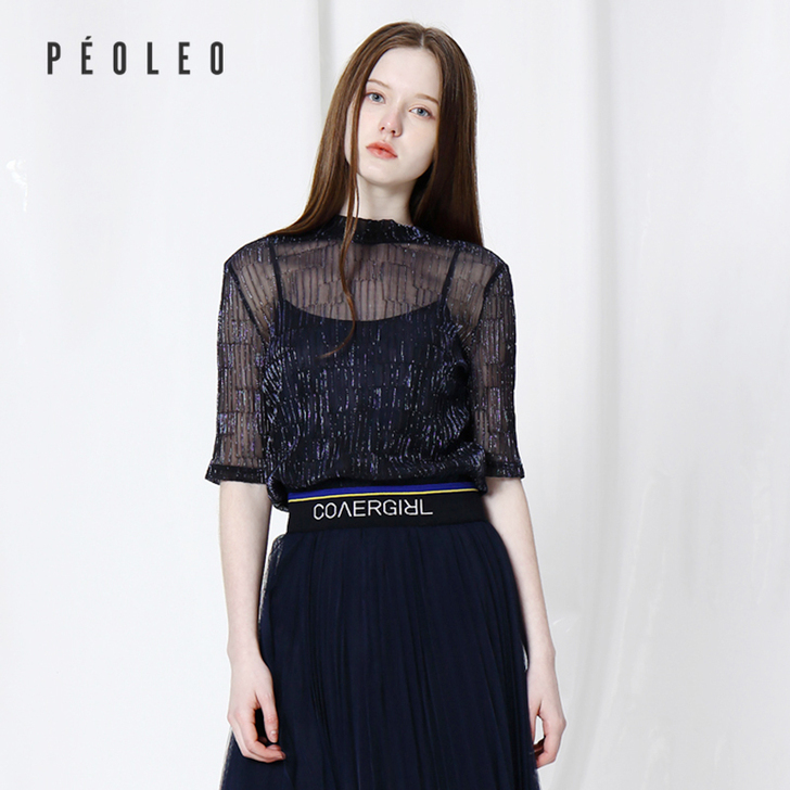 Peoleo/飘蕾 蕾丝雪纺衫,穿过一次闲...