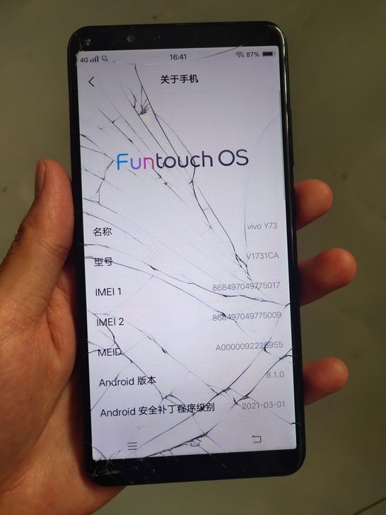 vivo手机y73，3+64g开机外爆，触...