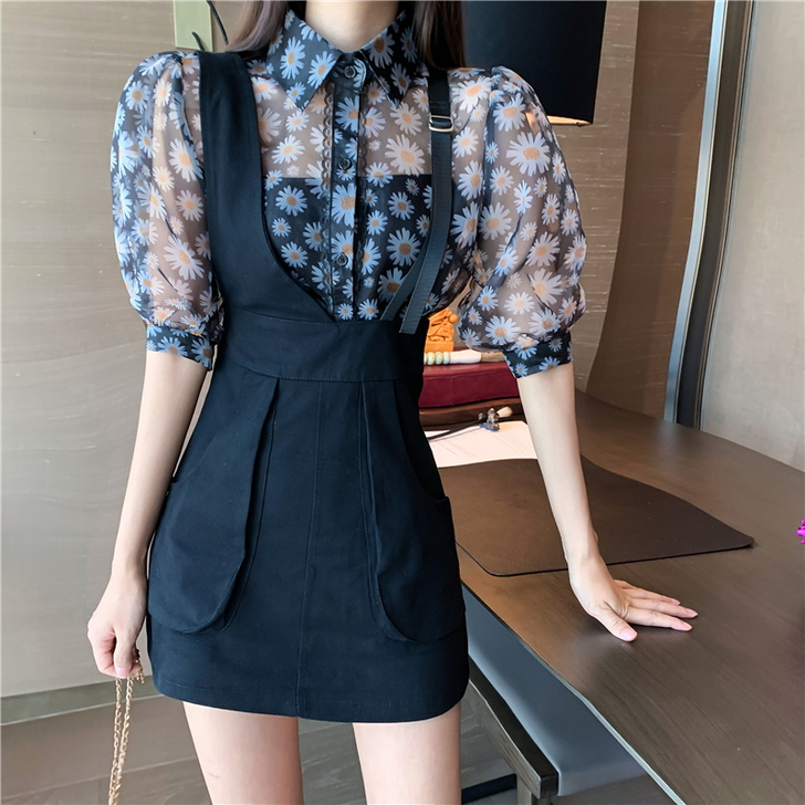 咚之伶 蕾丝雪纺衫