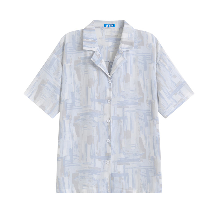 短袖衬衫女士早春2021年夏新款设计感小众...